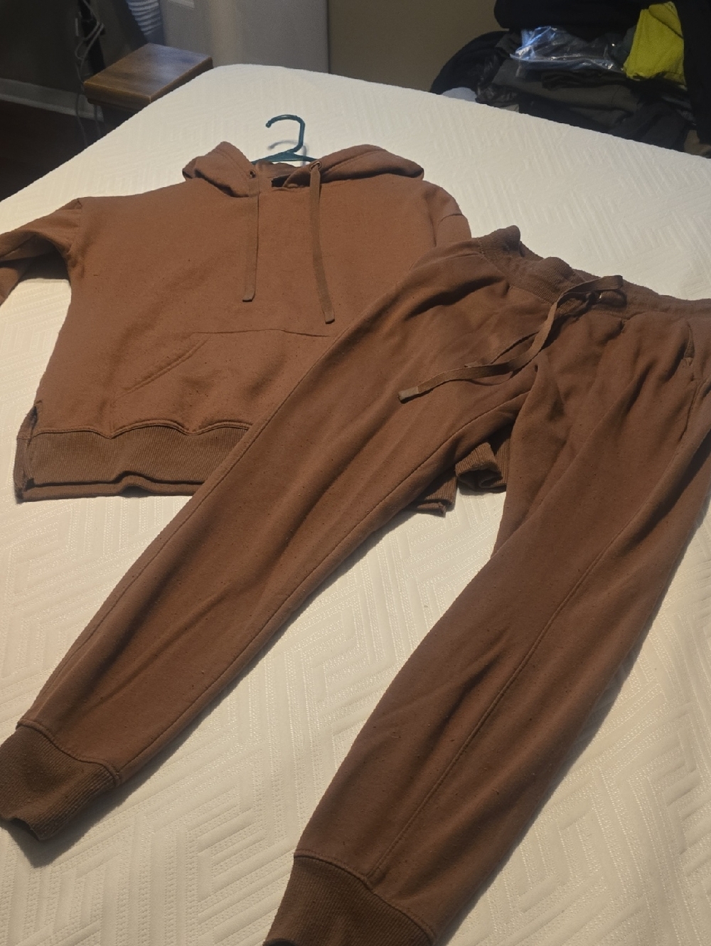 Athletic Works Brown Hoodie with Yellow Logo Like New